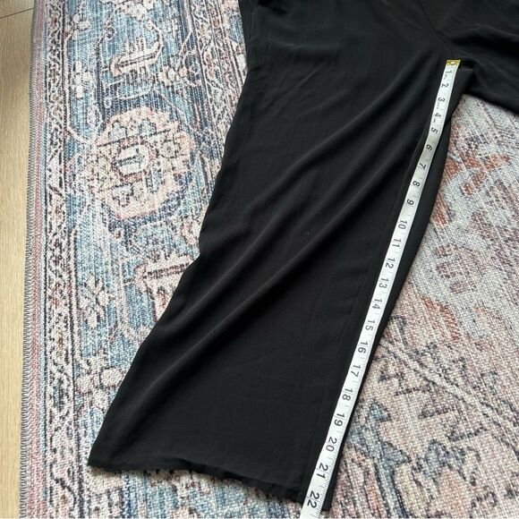 Eileen Fisher Black Silk Georgette Crepe Ankle Straight Pant NWT Size Medium - Picture 13 of 16